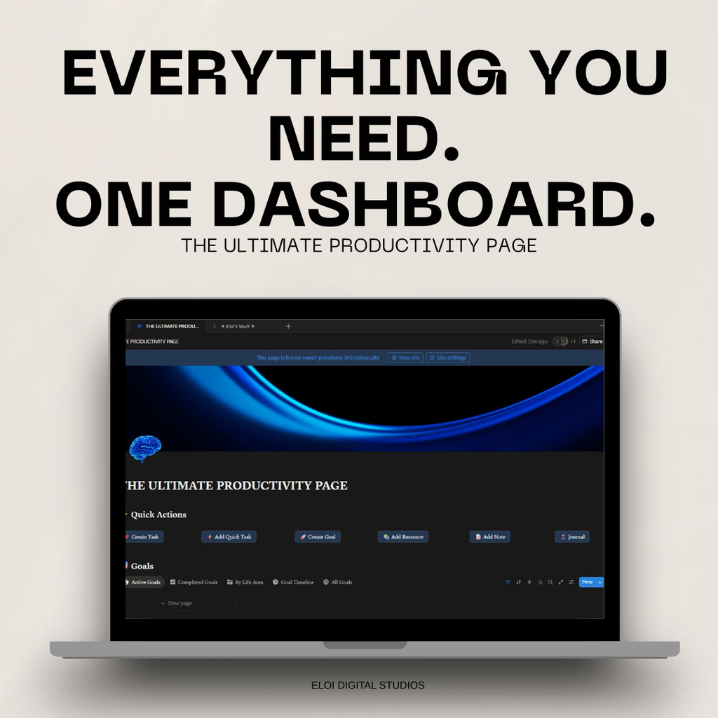 Ultimate Productivity Page — Notion Life & Content Dashboard